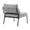 Tiramisubest 25 Inch Braided Upholstery Chair Metal Frame Metal Legs Soft Cushioned Seat Accent Seating Living Room, Gray - 2 of 4