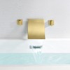 SUMERAIN Waterfall Tub Faucet High Flow Wall Mount Bathtub Faucet Filler Two Handles, Brushed Gold - 2 of 4