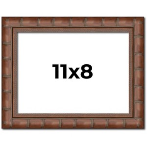PosterPalooza | 11x8 Modern Bamboo Picture Frame, UV Acrylic, 5 Finishes - 1 of 4