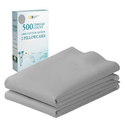 Luxury 500 Thread Count Pillowcase Set - 100% Cotton Sateen, Cool & Breathable by California Design Den