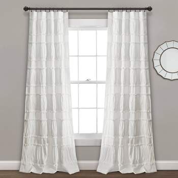 Set of 2 Nova Ruffle Light Filtering Curtain Panels - Lush Décor