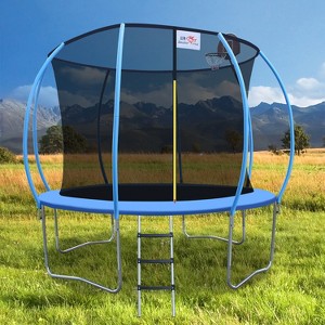 Racxily 10ft Foldable Trampoline for Adults with Handrail - 400lb Capacity Fitness Rebounder for Home Exercise & Cardio Workout - 1 of 4