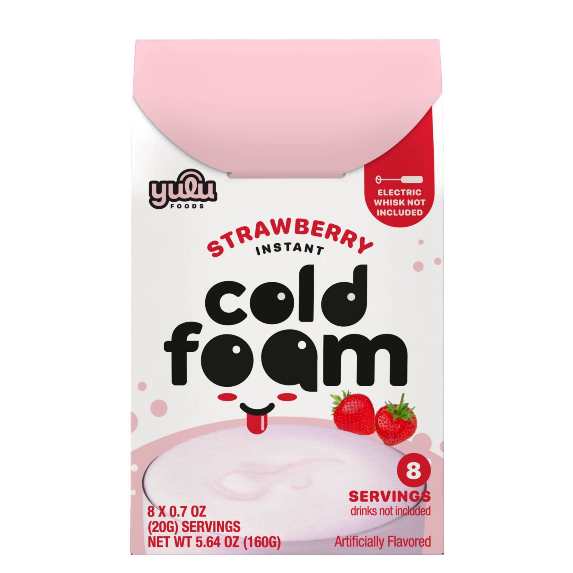 Yulu Instant Cold Foam Strawberry Stick Kits - 5.64oz/8ct