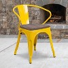 Flash Furniture Metal Chair with Wood Seat and Arms - 2 of 4