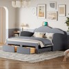 Whisen Morden Design Twin Size Upholstered Daybed with Cloud-Shaped Backrest, Trundle, 2 Drawers and USB Port - 2 of 4