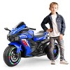 TopComfy Baby Walkers Kids Dirt Bike Ride On Toy Long Lasting Durable Build Cushioned Comfortable Ride For Children, Blue, 41.73"*20.47"*24.41" - 2 of 4