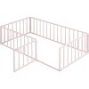 Streamdale Twin Size Metal Floor Bed Frame with Fence and Door, Pink - 3 of 4