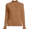 Lands' End Women's Cotton Pointelle Turtleneck Sweater - 3 of 4