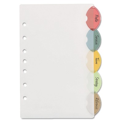 Avery Insertable Style Edge Tab Plastic Dividers 5-Tab 8 1/2 x 5 1/2 11118
