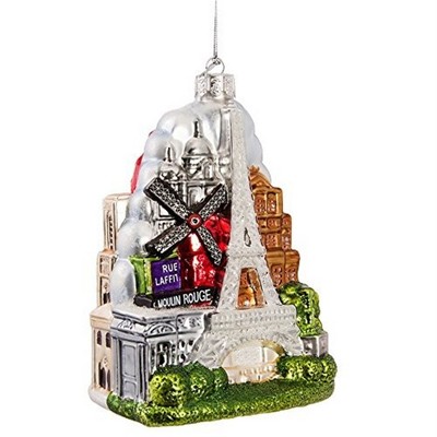 Kurt Adler Glass Ornament for Christmas Tree, Paris City