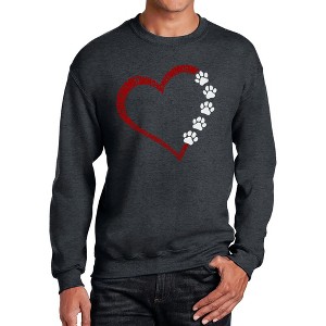 LA Pop Art Meow Heart - Men's Word Art Crewneck Sweatshirt - 1 of 4