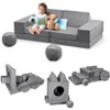 TROPOW Kids Couch, 12 Pcs Nugget Couch Kids Sofa for Playroom, Toddler Sofa Moudlar Kids Play Couch, Child Sectional Sofa Convertible Foam - 4 of 4