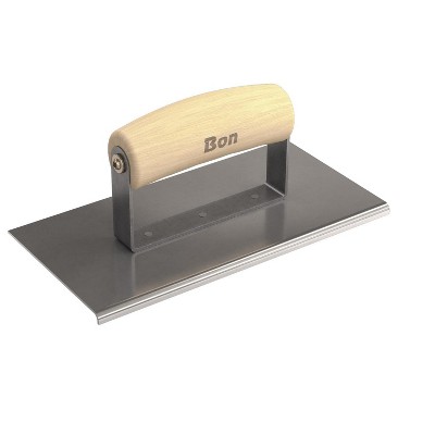 Bon Tool 12-451 Edger - Stainless Steel 8-inch X 4-inch - 1/8-inch Radius X 1/4-inch Lip Wood Handle