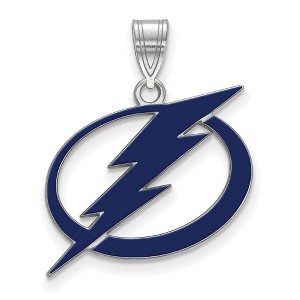 Black Bow Jewelry Sterling Silver Tampa Bay Lightning NHL Large Pendant - 1 of 3