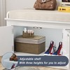 42.7″ Storage Bench w/4 Doors and Adjustable Shelves,ShoeBench w/Removable Cushion & Seating for Entryway Living Room,White - 4 of 4