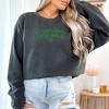 Simply Sage Market Women's  Garment Dyed Graphic Sweatshirt Embroidered Lucky Varsity Clover St. Patrick's Day - 2 of 2