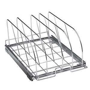 VEVOR Pan and Pot Rack, Expandable Pull Out Under Cabinet Organizer, Cookie Sheet Baking Pans tray Organization, Adjustable Wire Dividers - 1 of 4