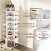 KWPZQEB 7 Tier Rotating Shoe Rack Tower, Spinning Shoe Display Lazy Susan, Revolving 360 Shoe Rack Storage Carousel, Handbag Organization, White - 4 of 4