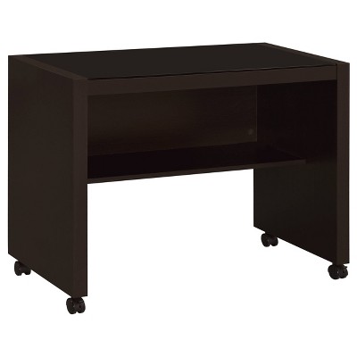Skeena Cappuccino 3-Piece Office Desk Set with Glass Top