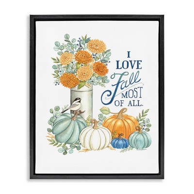 Stupell Industries Love Fall Still Life Black Floater Framed Canvas Wall Art