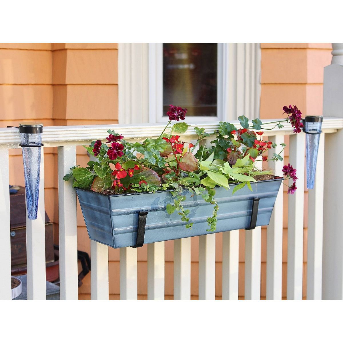 Small Galvanized Metal Rectangular Planter Box - ACHLA Designs - thumbnail 2