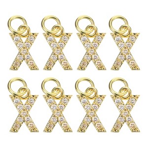 Unique Bargains Beautiful DIY Jewelry Making Rhinestone Initial Pendants 8 Pcs - 1 of 4