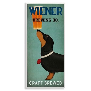 Stupell Industries Brewery Company Wiener Dog Framed Giclee Art, White, 13" x 30" - 1 of 4