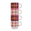 American Atelier Christmas Ceramic Mug & Rack Set - 4 Cups & Standing Metal Rack for Kitchen Countertop, Tabletop, or Café Display, 14 oz, Warm Cozy - 4 of 4