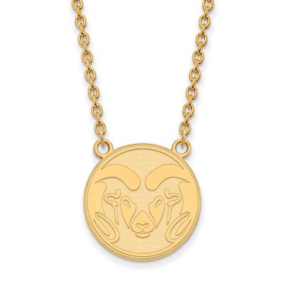 Black Bow Jewelry 10k Yellow Gold Colorado State Rams NCAA Necklace 18 Inch