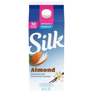 Silk Unsweetened Vanilla Almond Milk - 0.5gal - 1 of 4