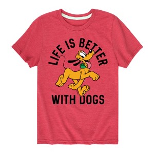 Boys' - Disney - Pluto Life Is Better With Dogs Short Sleeve Graphic T-Shirt - 1 of 4