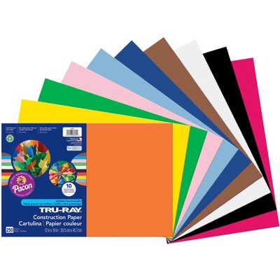 Tru-Ray Construction Paper, 12 x 18 Inches, Assorted Classic Color, pk of 250