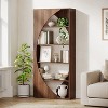 Hommoo 5-Tier Freestanding Farmhouse Bookshelf Walnut - 2 of 4