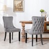 FONTOI Upholstered Wing-Back Dining Chair with Backstitching Nailhead Trim and Wood Legs, Set of 2, Gray, 20.4"*37.4"*27.4" - 2 of 4