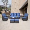 Belord 8PCS Wicker Patio Furniture Set, Outdoor Conversation Set with 2 Swivel Rocker Chairs, 1 Patio Couch, 1 Coffee Table, 2 Ottomans, 2 Side Table - 2 of 4
