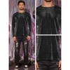 Lars Amadeus Men's Long Sleeves Mesh Sheer Club Glitter See Through T-Shirt - 4 of 4