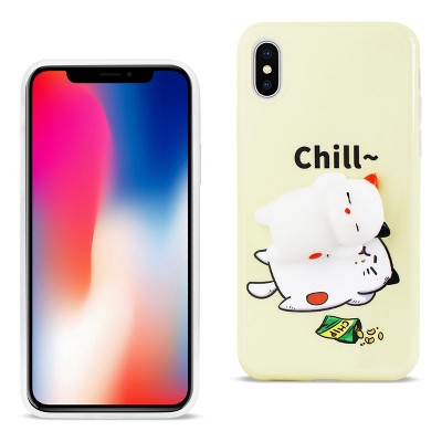 Reiko iPhone X/iPhone XS TPU Design Case with 3D Soft Silicone Poke Squishy Sleeping Cat