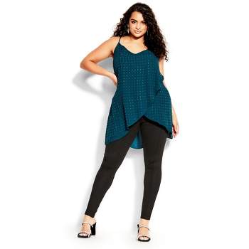 City Chic  Women's Plus Size Shine Hi Lo Cami - Emerald - 22w : Target