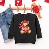 Valentine Teddy Bear Beanie - Toddler Graphic Sweatshirt - 2 of 4