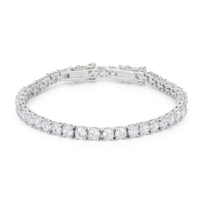 ShineHigh Women's Tennis Bracelets 7" to 8" Adjustable, Rhodium or Gold Plated, CZ Stone Accents, Elegant Statement Jewelry for Every Occasion