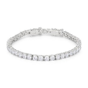 ShineHigh Women's Tennis Bracelets 7" to 8" Adjustable, Rhodium or Gold Plated, CZ Stone Accents, Elegant Statement Jewelry for Every Occasion - 1 of 1