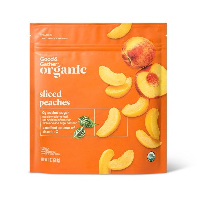 Organic Frozen Peach Slices, 10 oz, Cadia