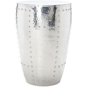 Hammersmith Metal Table Stool - FOX5514A - Silver - Safavieh Couture - 1 of 4