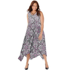 Catherines Women's Plus Size Petite Anywear Reversible Crisscross V-Neck Maxi Dress - 1 of 4