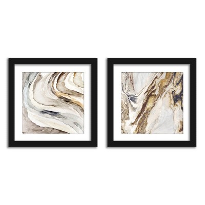 Americanflat Marbled Bronze - Set of 2 Framed Prints by PI Creative