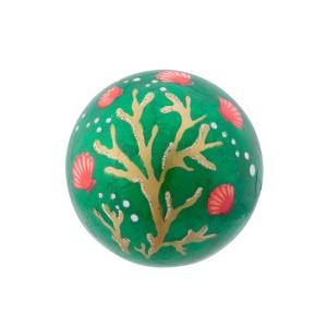 Beachcombers Capiz Ball Green with Gold Coral - 1 of 1