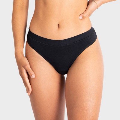 Saalt Leak Proof Period Underwear Light Absorbency - Super Soft Modal  Comfort Thong - Volcanic Black - XS