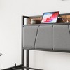 Solid and Stable Twin Size Bed Frame: Storage Headboard, Charging Port, Box Spring Free, Quiet, Quick Setup - 2 of 4