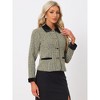 INSPIRE CHIC Women's Elegant Plaid Tweed Work Office Outwear Short Blazer - 2 of 4