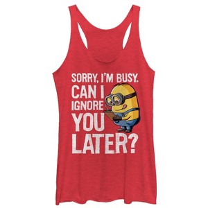 Women's Despicable Me Minion Ignore You Later Racerback Tank Top - 1 of 3